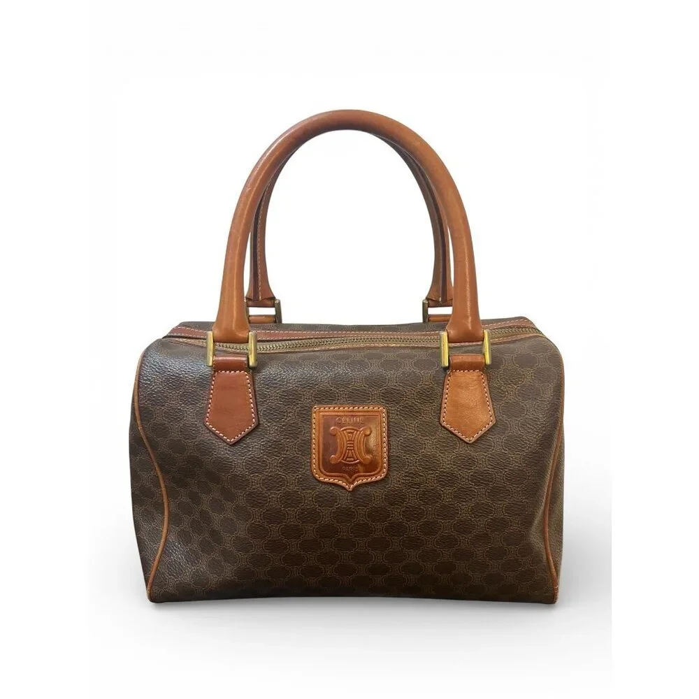 Vintage Celine Macadam Monogram Boston Handbag